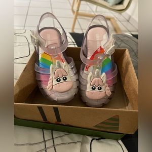 Mini Melissa Child Mini Posession Unicorn Sandal Size 8 Toddler Girl